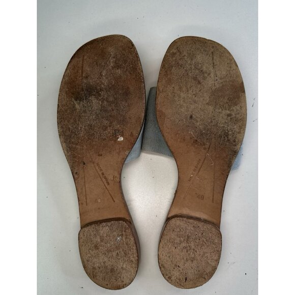 Kate Spade Women's Blue Floral Raffia Insole Slide Sandals 40/9.5 Made in Spain - Picture 6 of 7